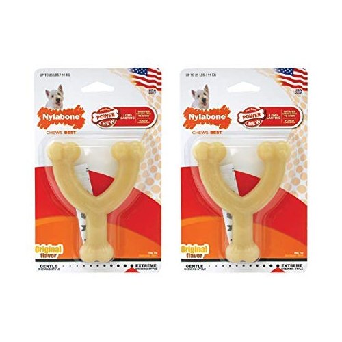 Nylabone Dura Chew Regular Original Flavored Wishbone Dog Chew Toy (2 Pack)