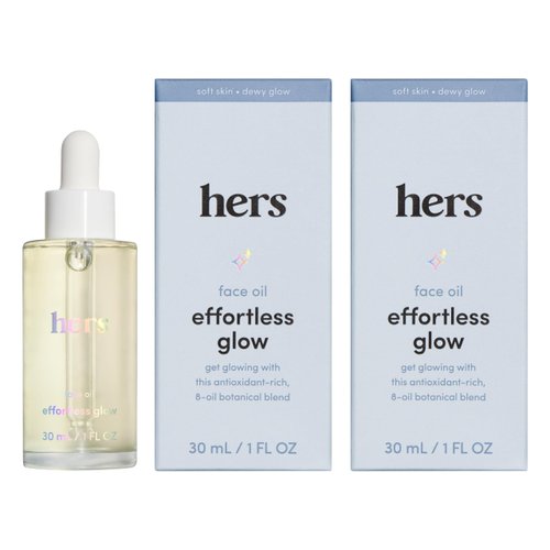 hers Effortless Glow Face Oil - Anti Aging Facial Oil for Glowing Skin - Softens, Hydrates, Smoot...