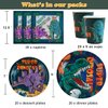 Dinosaur Birthday Party Tableware Set For Boys - 20 Guests- Dinosaur Birthday Party Supplies Kit, Includes Dino Party Plates, Napkins, Cups