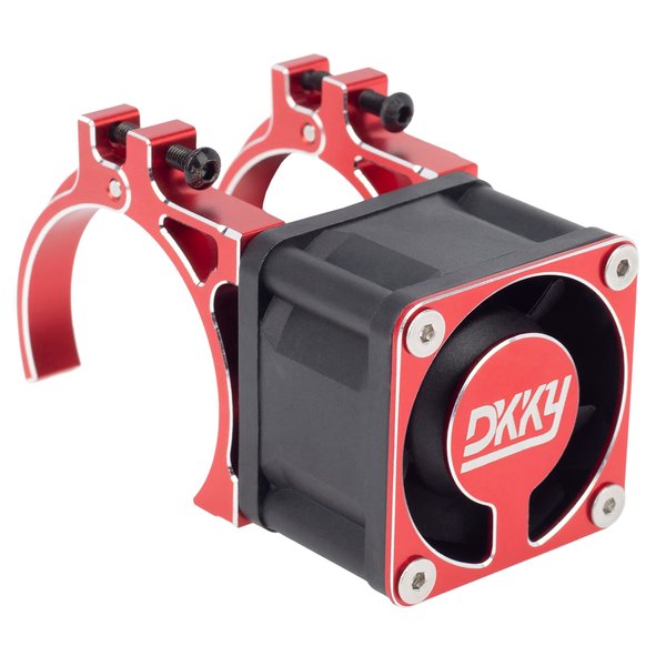 RC Motor Cooling Fan with 40-43mm Adjustable Dual Mount, DKKY 1/10 1/8 1/5 RC Brushed Brushless 21000 RPM High Speed Cooling Fan Heatsink for 4274 4068 4268 Motor and ARRMA, Axial Motor Red