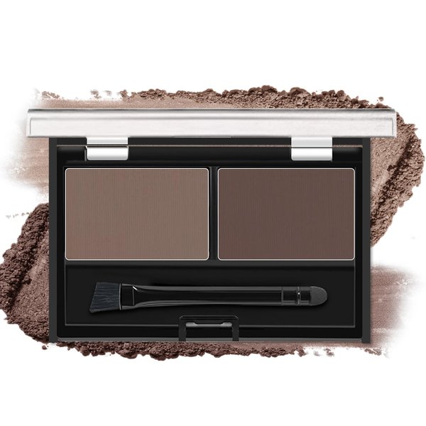 CAHIUYOA Eyebrow Powder Kit 2 Colors Eye Brow Powder for Women Long-Lasting Waterproof Dark Brown/Light Brown Eyebrow Filler & Create Natural Eyebrow Makeup Palette with Eyebrow Brush - 03