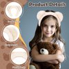 TIOSRU Bear Ears Headband for Washing Face, White Face Wash Headband Costume Head Wear Cute Animal Ears Headband for Party Costume Cosplay Fleece Makeup Spa Skincare Headband for Girls Women
