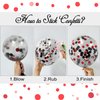 NEBURORA 60 Pcs Red Black White Confetti Balloons with Ribbons 12inch Balloon Garland Arch Kit for Birthday Wedding Graduation Celebrations Party Decoration