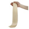 Full Shine 20 Inch Genius Weft Extensions Hand Tied Weft Hair Extensions Straight Human Hair Color Platinum Blonde Hair Extensions Sew In 60G Weft Human Hair Extensions Sew In Hair