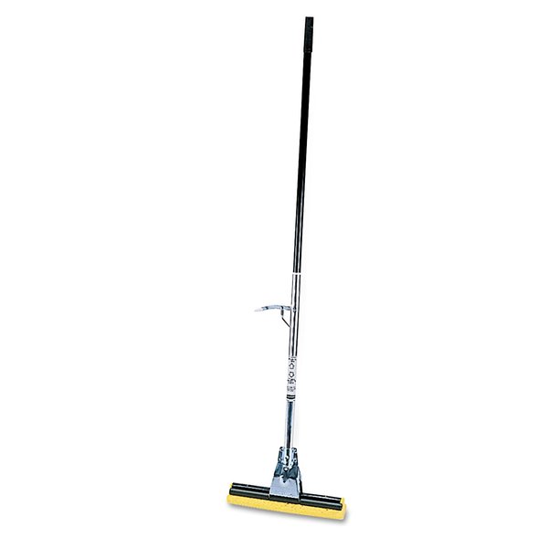 Rubbermaid Commercial Products Brute Steel Roller Sponge Floor Mop with Steel Handle, 12-Inch Wide, Metal, Cleaning for Title/Floors in Bathroom/Kitchen/Lobby and Outdoor/Garage Spaces