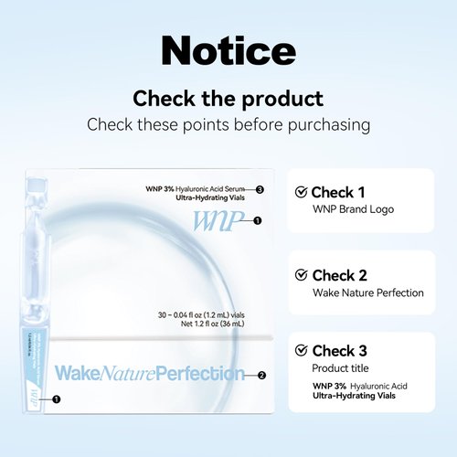WNP Ultra-Hydrating Serum 3% Hyaluronic Acid, Skin Repair|Glass Skin|Anti-Aging serum for face, Single-Use Vials Skincare for Sensitive skin|4D Hyaluronic Acid(1.2 ml/0.04 fl.oz.)*30