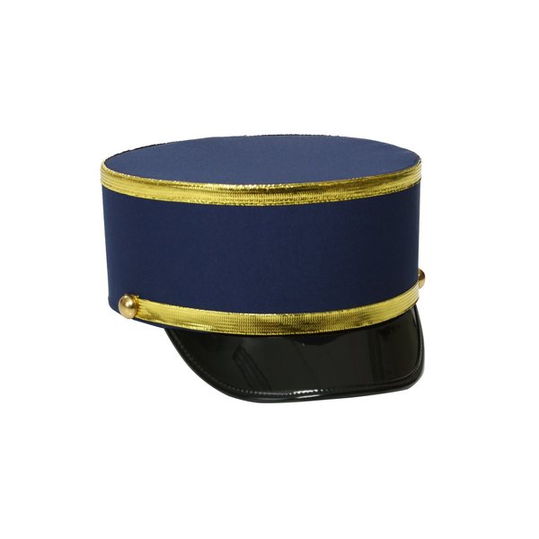 Child Train Conductor Costume - Hat, Brim, & Gold Accents Size: Standard | Polyester & Mesh | Patent Leather