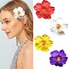 Hawaiian Flower Hair Clips for Women Red & White & Yellow & Purple Hair Clip Fashion Artificial Flower Clips Summer Hair Accessories for Vacation Beach Party 4PCS