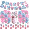 Hippo Birthday Party Supplies Cute Hippo Party Decorations Include HAPPY BIRTHDAY Banner Balloons Cake Topper Cupcake Toppers Cartoon Hippo Birthday Party Decoration