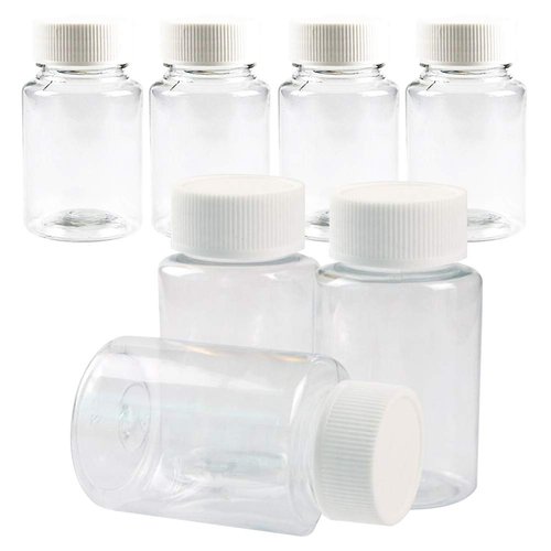 12PCS Clear Empty Portable Thicken Plastic Bottles Case with White Screw Cap Holder Storage Container for Liquid Solid Powder Dispense (80ml/2.7oz)
