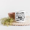 Gloss Boss, Lip Gloss Collector or Enthusiast Quote - Beauty Themed Merch for Makeup Artist or Cosmetologist, Gift for Makeup Lovers & Beauticians, White Mug 11oz