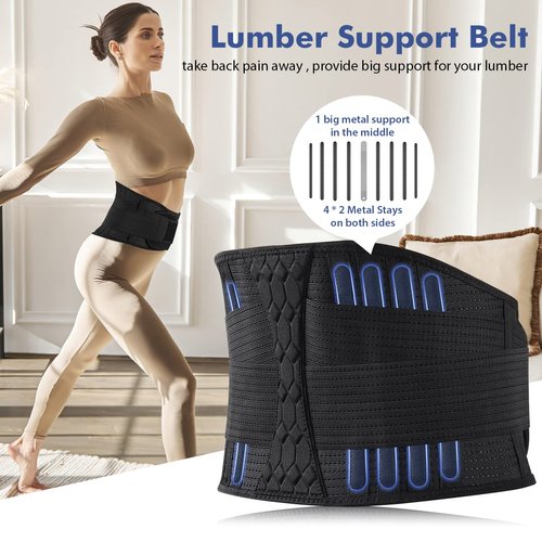 Racbeuk Lumbar Support Belt Lower Back Brace for Lifting, Herniated Disc, Sciatica, Pain Relief,Breathable Lumbar Brace for Men & Women