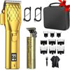 SKERTS Professional Cordless Hair Clippers and T-Blade Beard Hair Trimmer Sets for Men, Barber Clippers with Travel Case, Rechargeable Home Haircut Beauty Kit for Men