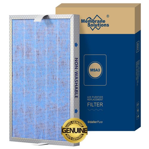 Genuine Membrane Solutions MSA3/MSA3S Original Air Purifier Filter Replacement, Upgraded 3-in-1 H13 True HEPA Filter with OdallerPure Technology, 1 Pack