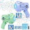 TRILVIX 2-Pack LED 16 Holes Bubble Gun Bubble Machine with Refill Solution Leak-Proof Bubble Blower Toys for Kids Aged 3+ Outdoor Kids Game Party Favor Summer Lawn Swimming Pool Birthday Gift Wedding