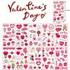 Pink Valentine's Day Theme Temporary Tattoo Rose Flowers Diamond Ring Dessert Arrow Bear Tattoo Stickers Waterproof Stickers Body Face Art Decoration(10 Sheets)