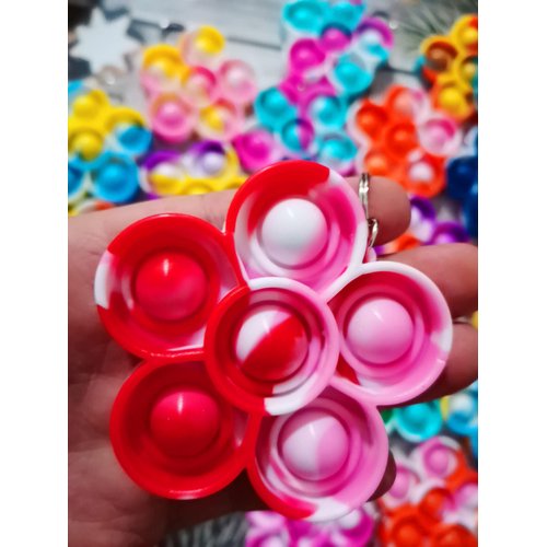 20 pcs Rainbow Flower Mini Pop Silicone Bubble Fidget Toys, Autism Special Sensory Party Favors Gifts for Family, Adult and Kids