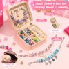 Charm Bracelet Making Kit for Girls, 140 PCS DIY Craft Bead Sets Jewelry Making Kit for Teen Girls Age 5 6 7 8-12, Portable Bracelet Organizer Gift Box for Teenage Birthday Christmas Stocking Gift