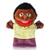 1 Pcs Family Hand Puppets 12 Inch Grandparents, Mom & Dad, Brother & Sister Plush Hand Puppet Toys Role-Play Toy Puppets for Kids Storytelling Imaginative Pretend Play Teaching Preschool(Black Dad)