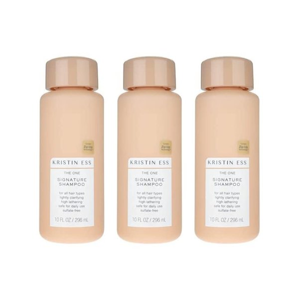 Kristin Ess Hair One Signature Shampoo with Avocado Oil + Castor Oil for Women - Lightly Clarifying Daily Sulfate Free Hydrating Shampoo, Color Safe, Vegan, 10 fl oz (Pack of 3)