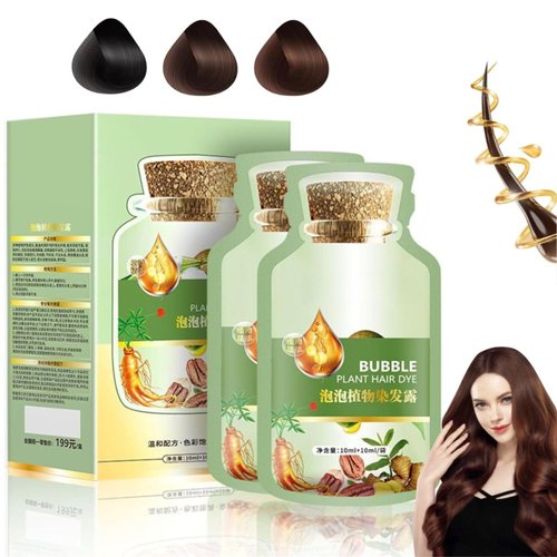 Bubble Hair Dye Shampoo,Natural Plant Hair Dye, Pure Plant Extract for Grey Hair Color Bubble Dye...