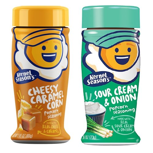 Kernel Season's Popcorn Seasoning 2 pack (Sour Cream & Onion and Cheesy Caramel Corn, 2.4oz)