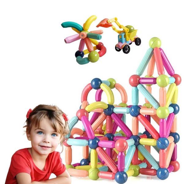 PSDVAYI 112PCS Magnetic Building Blocks Magnetic Sticks and Balls Kids STEM Toy for Toddler Ages 3 4 5 6 7 Clear Montessori Toys for Ages 3+ Autism Toys for Boys Girls Birthday