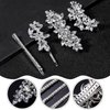 Janinka 10 Pieces Rhinestone Wedding Hair Clips Bridal Hair Pins Crystal Bobby Pins Silver Hairpin Barrette Leaf Flower Wedding Elegant Hair Accessories for Bride Women and Girls (Leave Style)