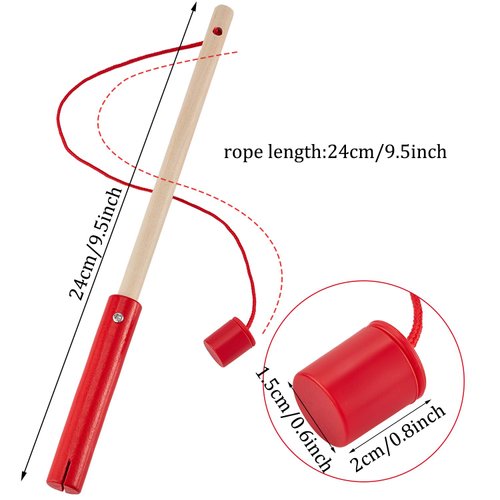 Sumind 4 Pieces Wooden Magnetic Fishing Poles Magnet Fishing Rods Magnetic Fishing for Pool Activity Accessory