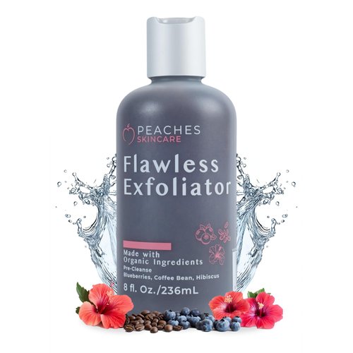 Exfoliating Face Wash (8 oz) - Vegan Face Exfoliator Scrub with Blueberry, Coffee Bean, Vitamin C - Gentle Facial Exfoliator - Facial Scrub Exfoliator for All Skin Types - *Flawless Exfoliator*