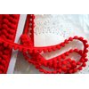 YYCRAFT 10 Yards 3/8" Wide Tiny Pom Pom Ball Fringe Trim DIY Craft Sewing Accessory for Home Curtain Clothes Pillow Decoration(pom Size 5mm,Red)