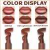 HOSAILY 3 Colors 2 in 1 Lip Liner Set, Matte Nude Dark Brown Red Lip Liner Plumping Smooth Creamy Lip Pencil, High Pigmented Long lasting Light Brown Lipstick Makeup, 02+04+06