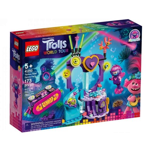 LEGO Unisex Trolls World Tour Techno Reef Dance Party 41250 Building Kit, Awesome Trolls Playset for Creative Play, New 2020 (173 Pieces) Multicolor One Size One Size