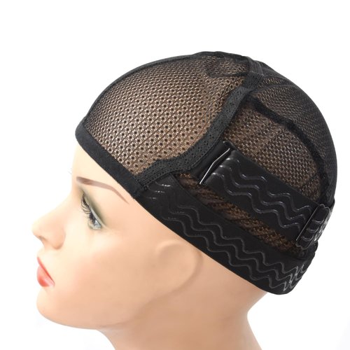 1 Pc Black Mesh Weaving Caps Silicone Grip Elastic Band Wig Cap with Removable Adjustable Silicone Nonslip Wig Band for Making Wig Keeping Wig in Place