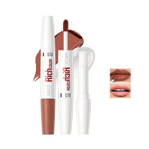 Easilydays 2 In 1 Lipstick And Lip Balm Set, Moisturizing Dual Ended Lip Stick Lipgloss Glossy Tinted Lip Glaze, Longlasting Lipstick for Women, Lightweight & Hydrating Formula For Dry Lip Care (04)