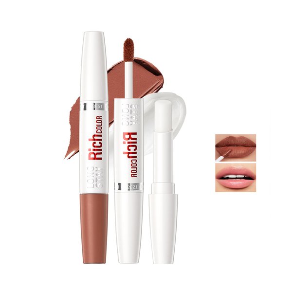 Easilydays 2 In 1 Lipstick And Lip Balm Set, Moisturizing Dual Ended Lip Stick Lipgloss Glossy Tinted Lip Glaze, Longlasting Lipstick for Women, Lightweight & Hydrating Formula For Dry Lip Care (04)