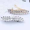 Yheakne Crystal Wedding Hair Clip Barrette Gold Rhinestone Hair Barrette Clips Bling Bridal Headpieces Decorative Head Clip Headwear Crystal Hair Clip Shine Cz Bride Hair Accessories for Women and Girls (Gold)