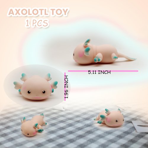 ZTATU Axolotl Toy, Stress Balls for Kids (1PCS) Salamander Stress Dough Ball, Squishy Fidget Toys Axolotl Gifts, Sensory Toys for Kids, Stress Relief Toy Party Favors Squeeze Ball. (Pink)