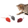 Andiker 3 Pcs Cat Mouse Toy, Flocking Squeaking Mouse Cat Toy 3 Random Colors Soft Small Cat Toys for Indoor Cats Interactive Cat Toy for Cats and Kitten to Catch and Bit (3pcs)