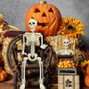 DINESIL 6 Packs Posable Halloween Skeleton Decorations, 16" Full Body Halloween Plastic Skeleton with Movable Joints for Halloween Haunted House Props Spooky Scene Party Decorations