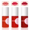3 Colors Lip Tint Stain Set,Mini Velvet Lip Tint Watery Lip Stain Long Lasting Waterproof Moisturizing Lip & Cheek Tint,Hydrating,Natural Glossy Liquid Lipstick Lip Gloss Kits for Women (Set 01,02,03)