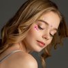 HINZIC 4 Sheets Colorful Star Face Eye Stickers, Acrylic Heart Hair Gems Round Square Crystal Rhinestones Halloween Festival Rave Wedding Makeup Stickers Temporary Tattoos for Women