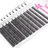 Geeneiya Wispy Lash Clusters 40D Eyelash Clsuters DIY Individual Lashes Cluster Eyelash Extensions D Curl 8/9/10/11/12/13/14/15/16MM Mix Eyelash Extensions, Thin Band