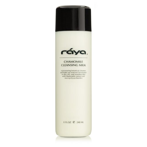 Raya Chamomile Facial Cleansing Milk 8 oz (152) | Gentle, Soap-Free Fluid Cleanser and Make-Up Removing Lotion for Dry and Sensitive Skin | Helps Calm Irritations and Refine Pores