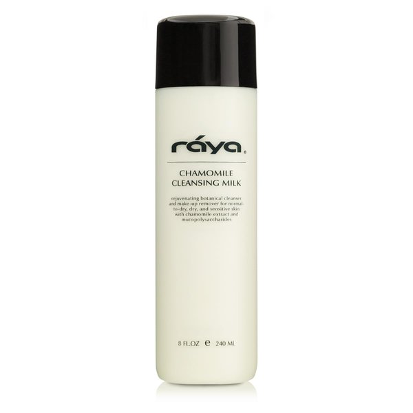 Raya Chamomile Facial Cleansing Milk 8 oz (152) | Gentle, Soap-Free Fluid Cleanser and Make-Up Removing Lotion for Dry and Sensitive Skin | Helps Calm Irritations and Refine Pores