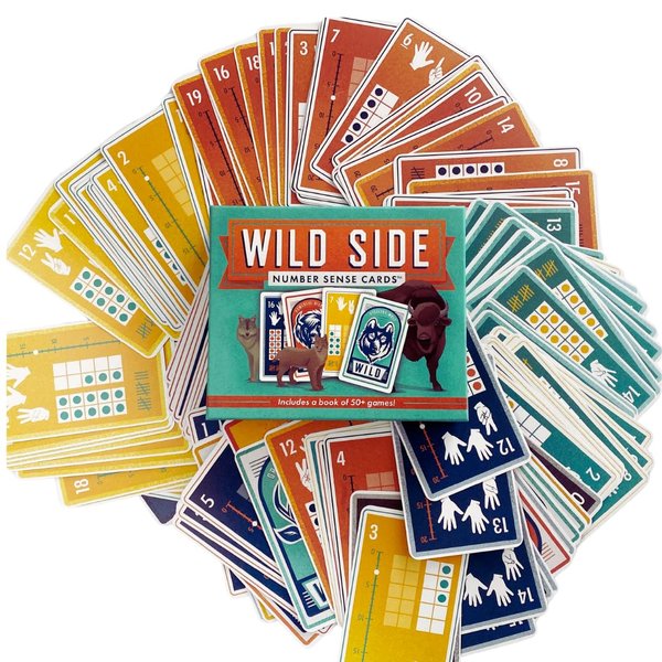 Wild Side Number Sense Cards: Award-Winning Math Games for Ages 4-14. Addition, Subtraction, Multiplication, Division, Fractions, Decimals and More! for Classrooms and Family Game Time!