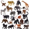 Animals Figures,24 Pcs Realistic Animal Toy Set with Lion,Panda,Monkey,Zebra,Tiger,Elephant,Giraffe etc,Cake Toppers Birthday Gift for Kids
