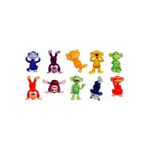 100 Funny Monkeys ~ Tiny Plastic Monkey Figures Bulk Bag 100 Party Favors