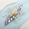 Rumtock Pearl and Flower Gold Hair Clip for Wedding Brides Bridesmaid Flower Girls Handmade Hair Piece (Gold)