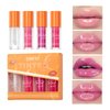 URQT 4 PCS Hydrating Tinted Lip Oil, Colorless Translucent Shiny Pearl Texture Lip Glow Oil, Nourishing & Non-sticky Long Lasting High Shine Lip Plumping Glass Finish Liquid Lip Gloss (Set A)